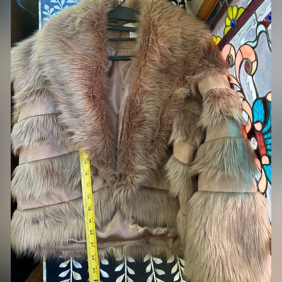 Chico’s Faux Fur & Suede Bolero Jacket Brown Boho Luxe Quiet Luxury Size 1 US 8 - Picture 8 of 9